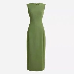 NWT J. Crew Sleeveless sheath dress in crepe, size 6, color sage